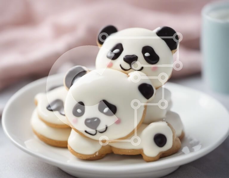 biscotti freschi su un piatto decorativo