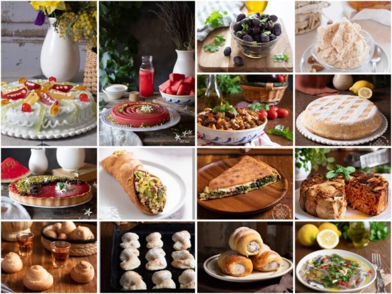 deliziosi piatti siciliani su tavola rustica