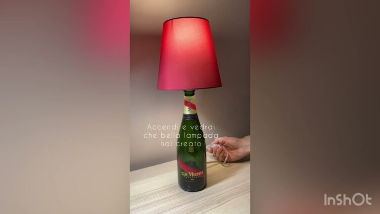 fiasco di vino trasformato in lampada