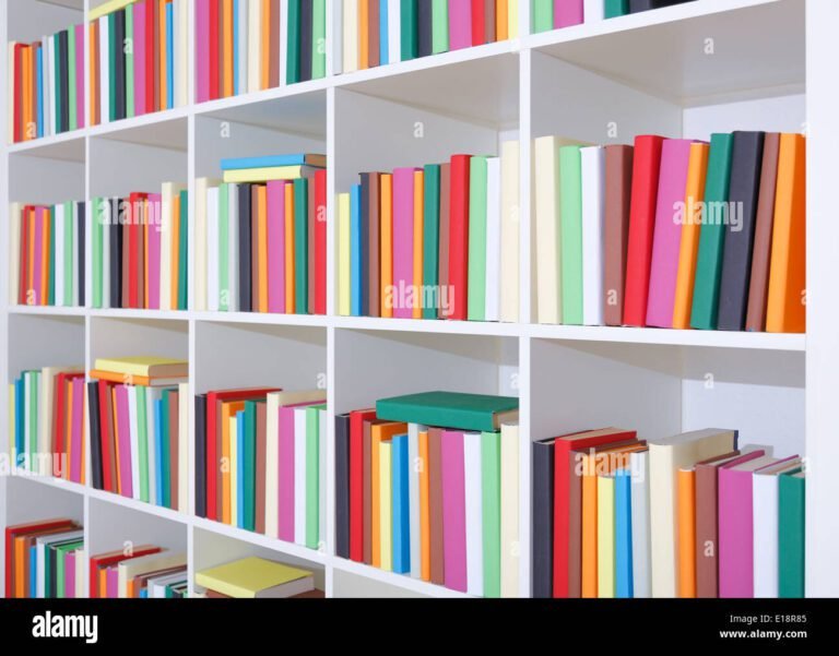 libri usati in una libreria colorata