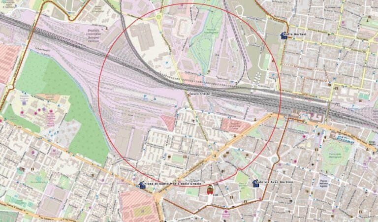 mappa della zona di via zanardi