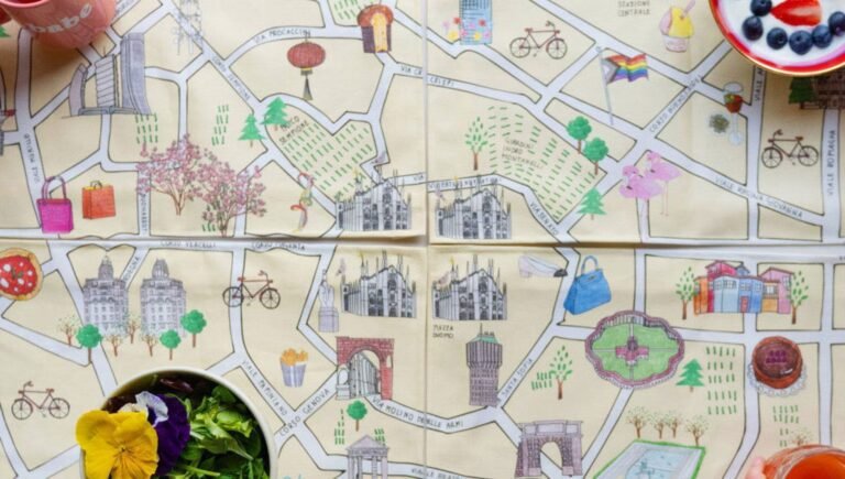 mappa stilizzata dei negozi a milano