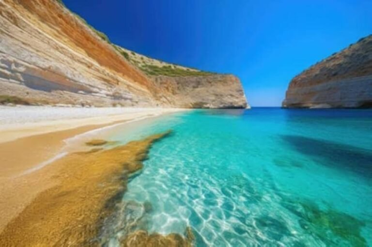 spiaggia paradisiaca con acque turchesi