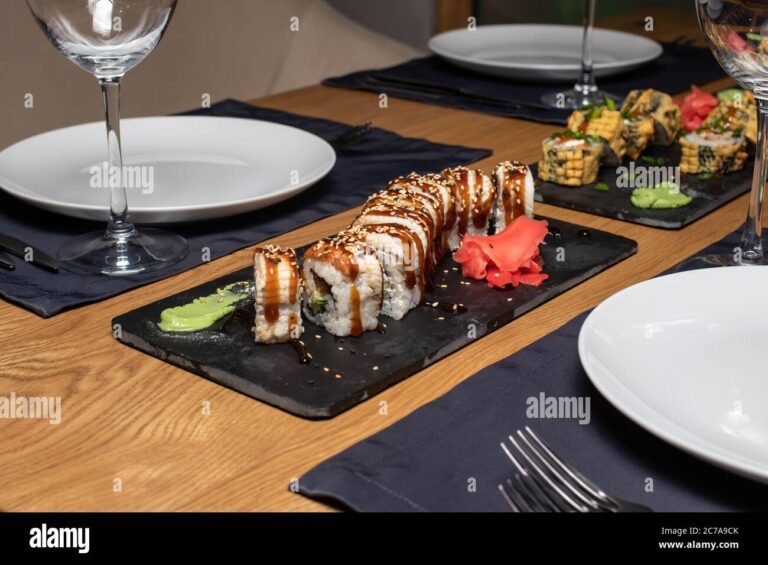 sushi elegante servito in un ristorante