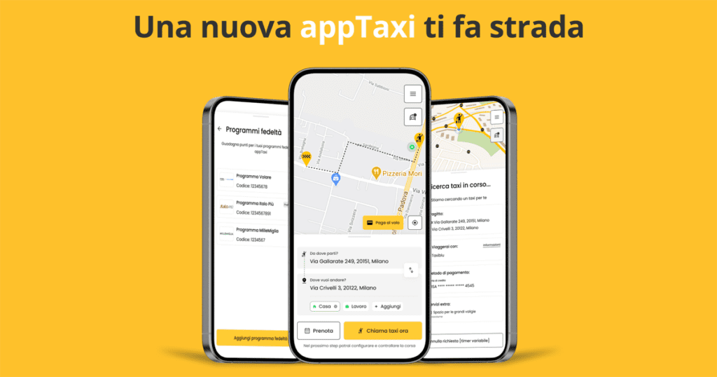 Come posso prenotare un taxi a Milano utilizzando un'app 1 taxi in movimento con app sullo smartphone