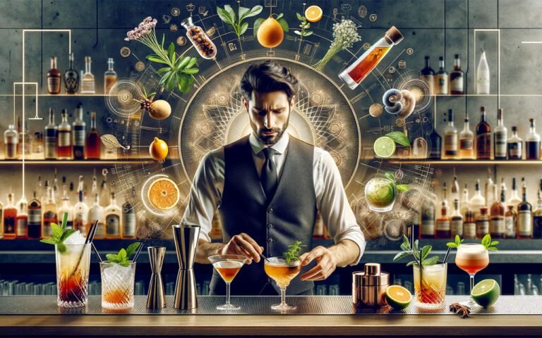 un elegante cocktail servito in un bar