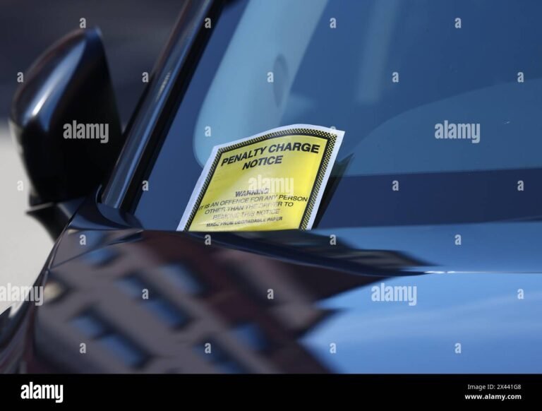 unauto parcheggiata con un avviso di pagamento