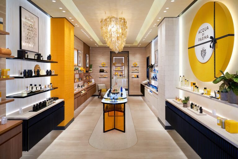 vetrina elegante di acqua di parma